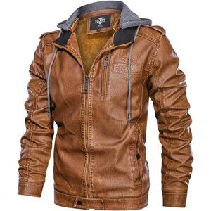 PU Faux Leather Motorcycle Jacket
